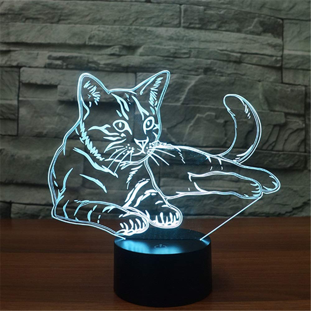 Amazon.co.jp : ナイトライトled 3d猫動物柄目の錯覚ナイトライト寝室7