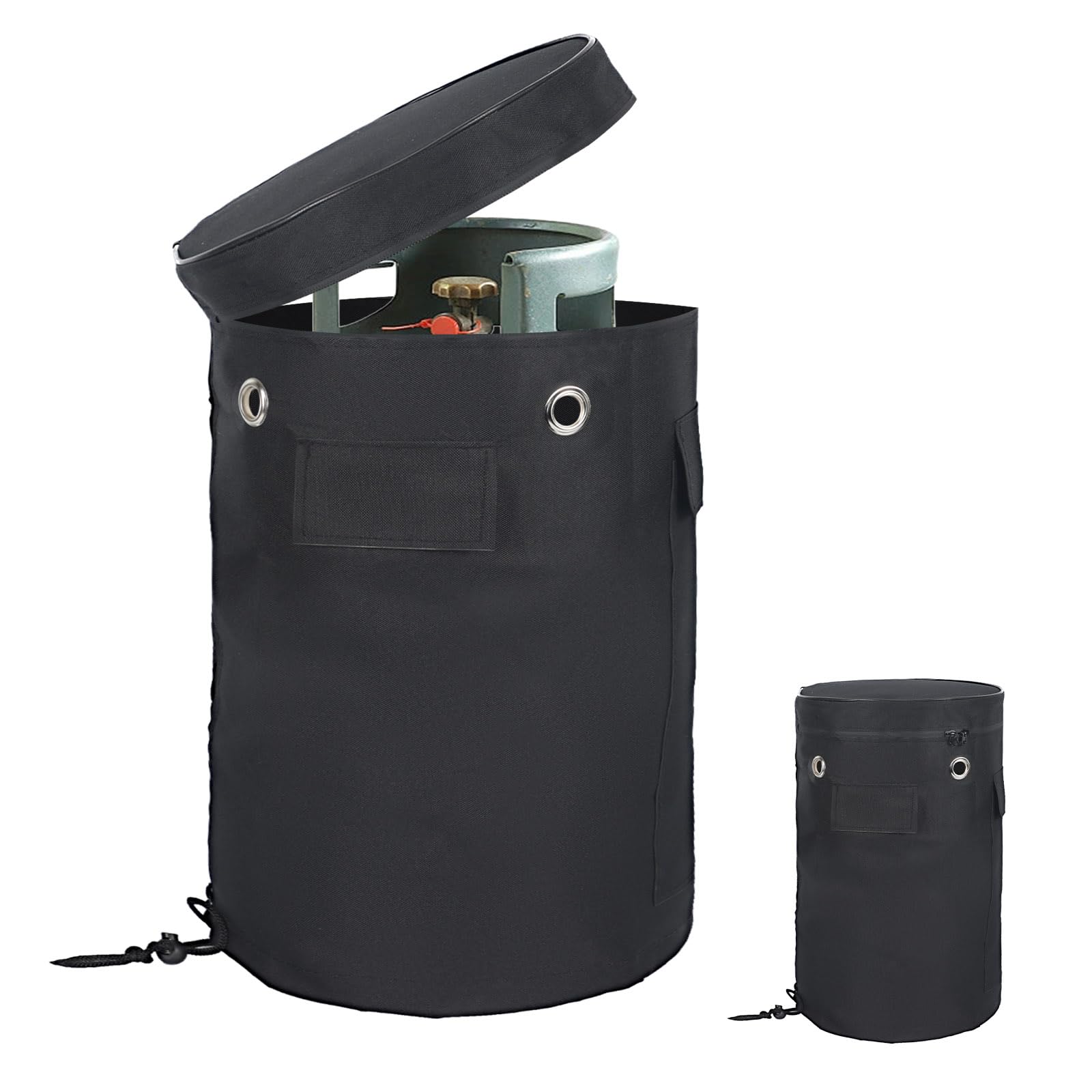 Abdeckhaube für Gasflasche, Gasflaschenhülle, Gasflasche Abdeckung, 11KG Gasflaschen-Vollabdeckung, 600D Oxford Wasserdicht, Winddicht, Anti-UV,Mit Doppelreißverschluss und Speicherpocket (L)