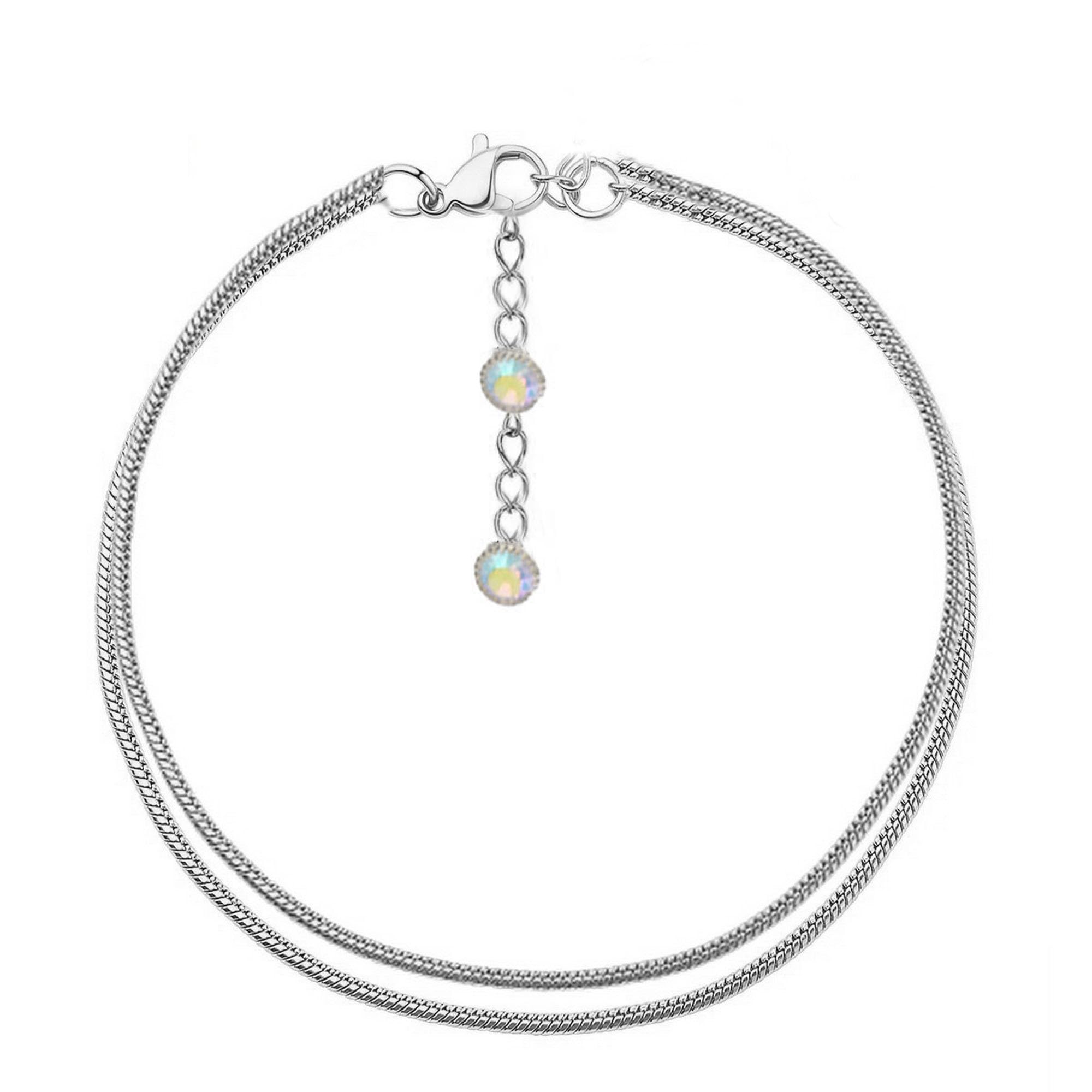 vama Trendy Adjustable Silver Plated Double Layered Anklet Leg Chain Ankle Anklets Chains Toes Foot Jewelry Anklets For Girls Women-picture-32