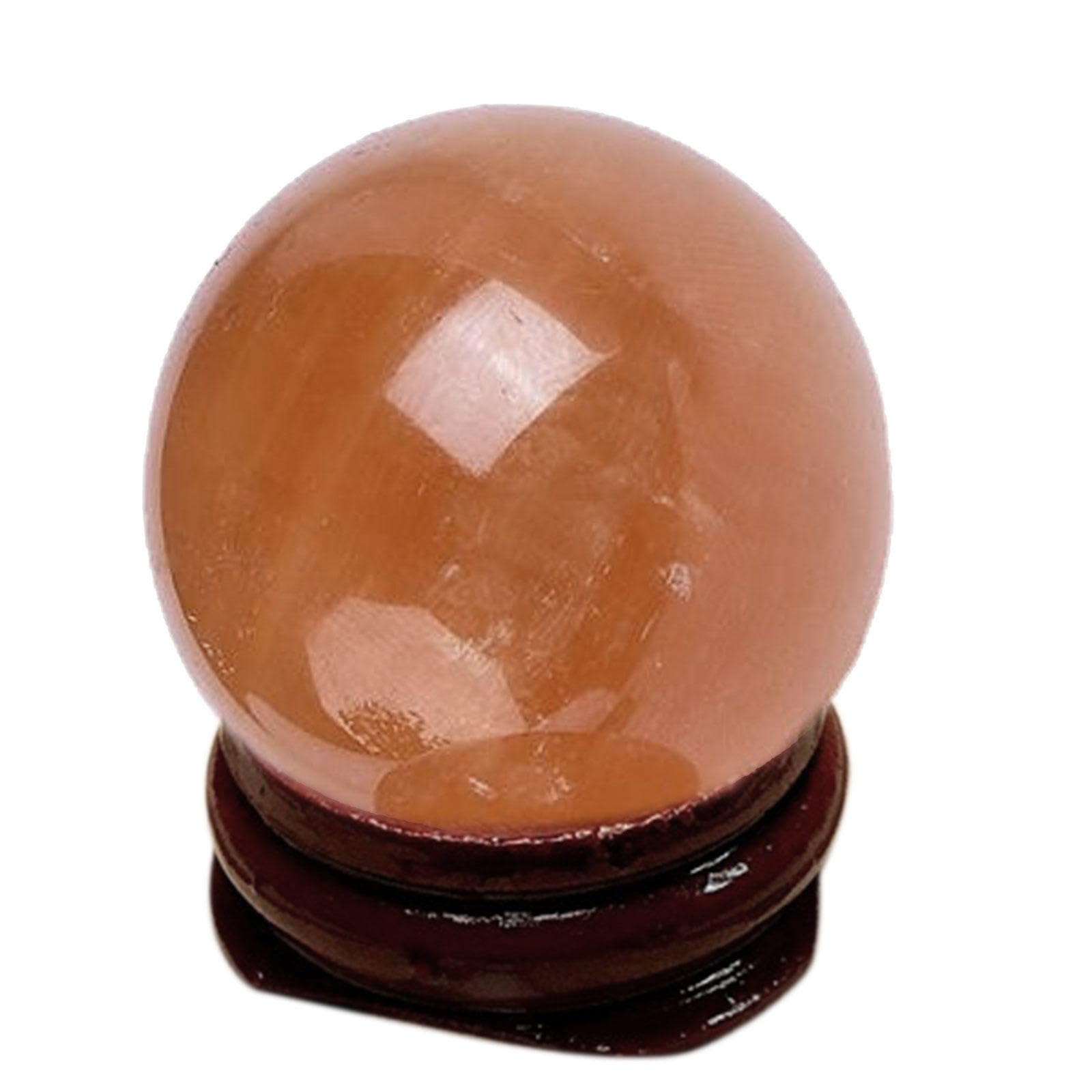 RVBLRDSE Yellow Crystal Sphere Ball Calcite Quartz Gemstone with Stand, Sculpture Figurine for Wealth and Protect The House,80mm Gemstone Stone