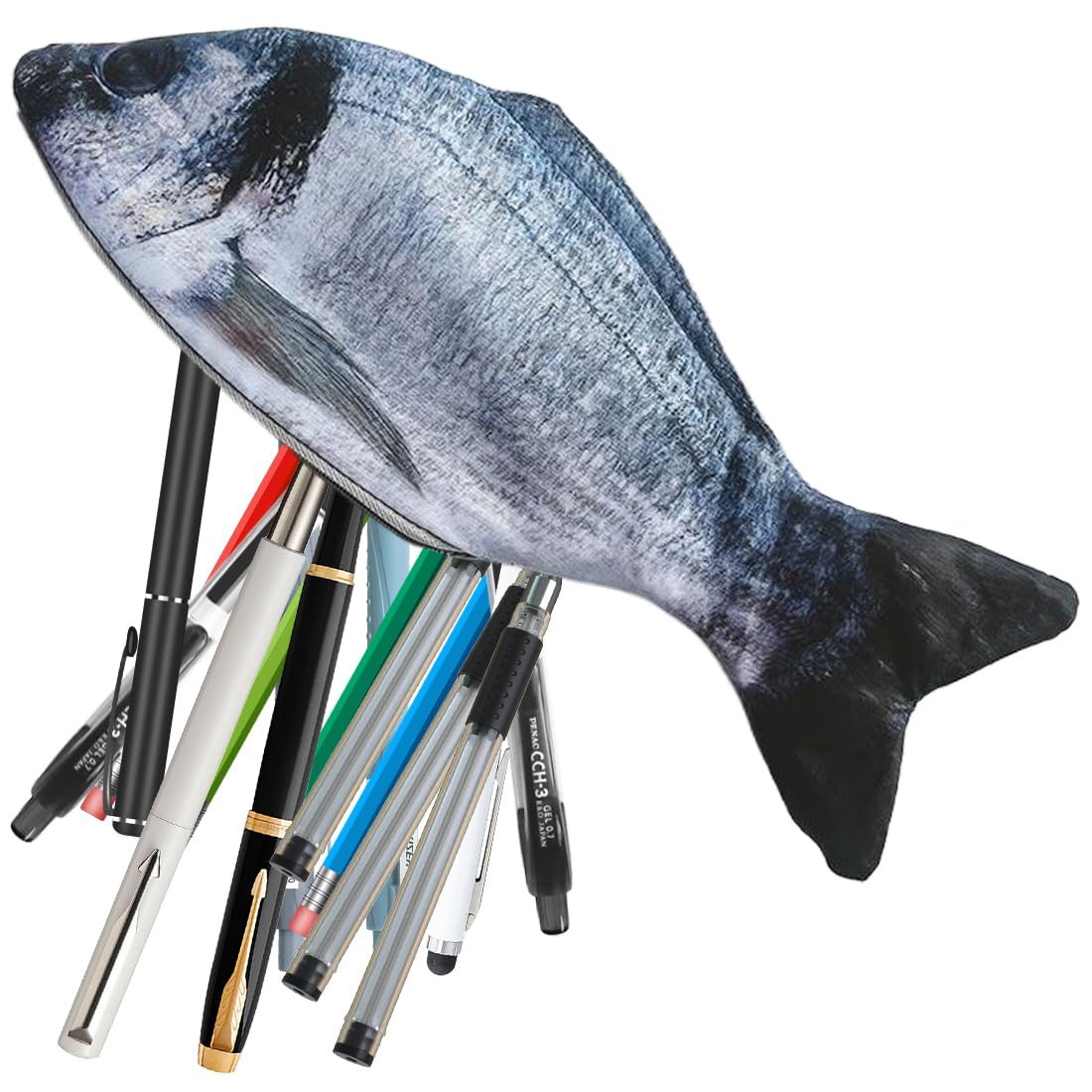 Astuccio A Forma Di Pesce Realistico In PU - Capiente E Creativo, Stile Eccentrico Per Scuola E Ufficio