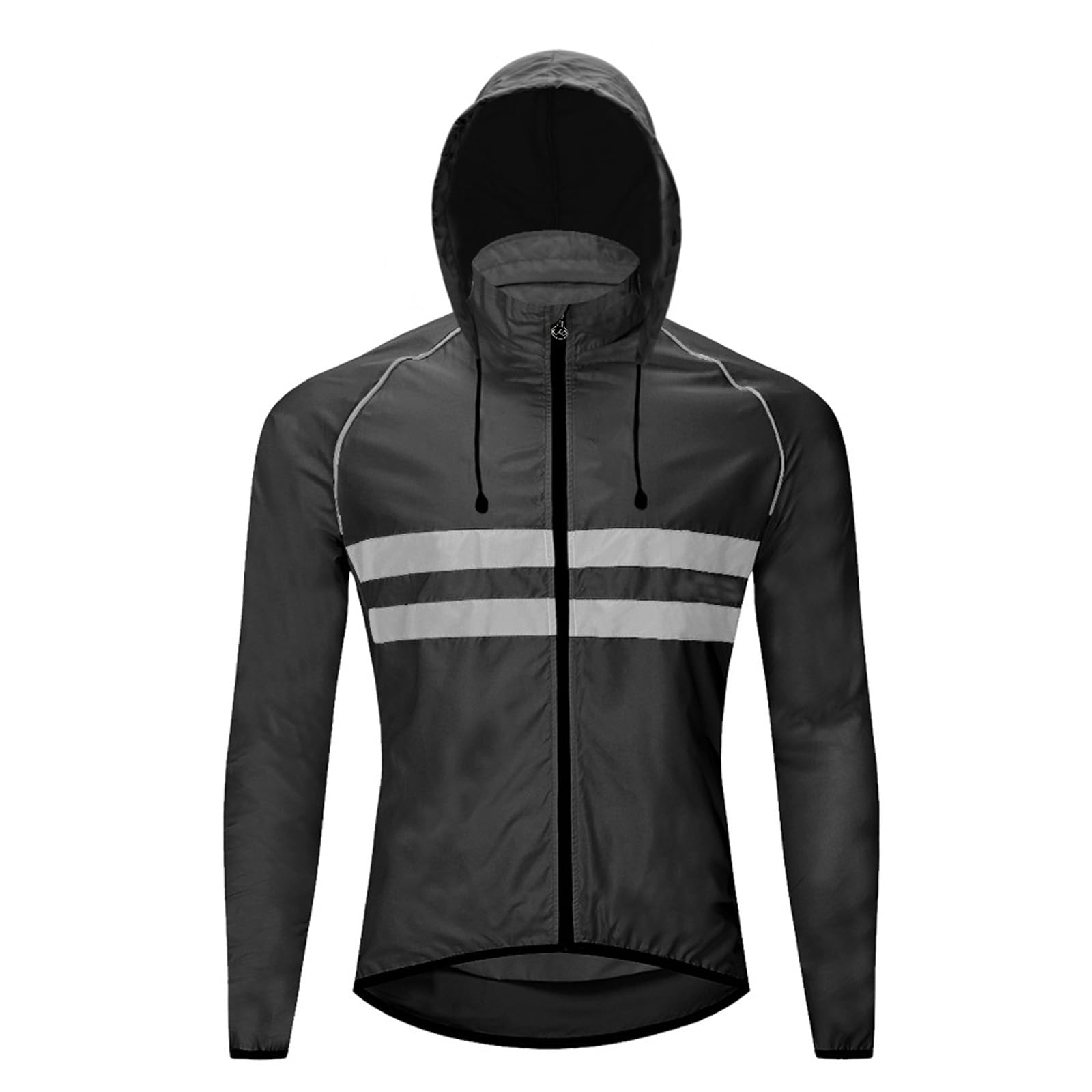 Chaqueta ciclismo hombre cortavientos reflectante impermeable running alta visibilidad compacta equipamiento ciclista con bolsillos cremallera completa para commuting urbano