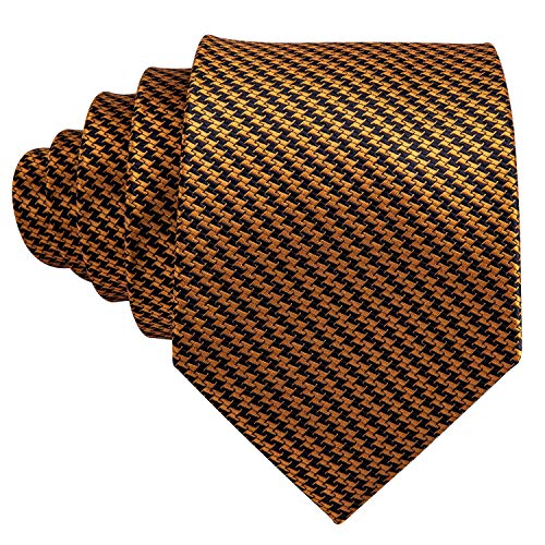 Image of Barry.Wang Silk Men Ties Formal Stripes Necktie and Tie Clip for Wedding Party Business Fashion Classic