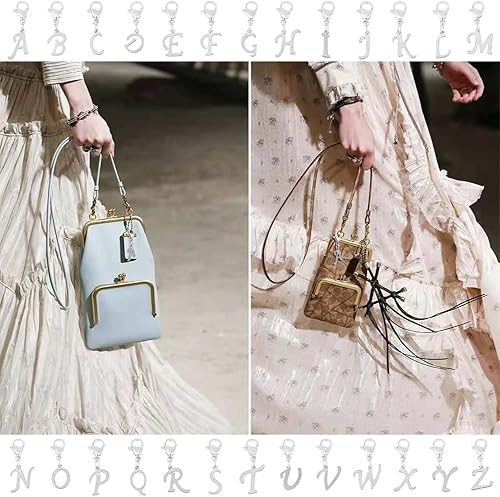 Miniatura 5 de SUPERFINDINGS Dijes de acero inoxidable 304 con dije de letra de la A a la Z, cierre de langosta con cierre de garra, mini pulsera del alfabeto,