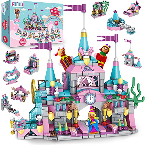 Girls Building Blocks Set Toy - 571pcs Princess Castle STEM Building Toys for Girls 6-12 Years Old - Kit Builds 25 Brick Toy Models, Educational Learning & Construction Toys for Kids Birthday Gifts