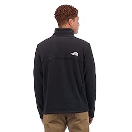 The North Face Men\'s Textured Cap Rock Quarter Zip Pullover - 1/4 Zip Fleece Jacket with a Classic Fit & Embroidered Logo, TNF Black Heather, Large