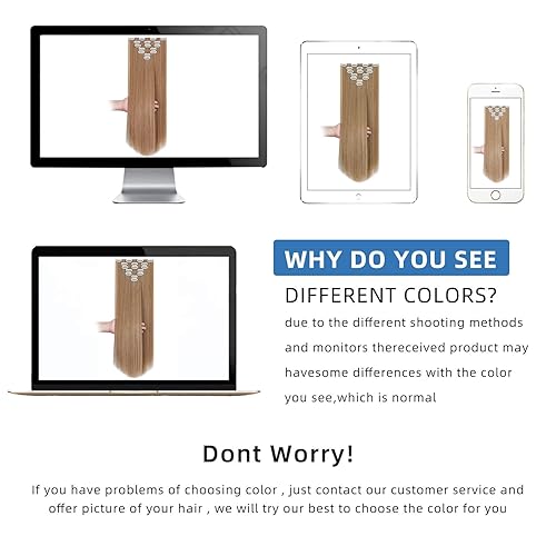Miniatura 7 de Extensiones rubias, extensiones de cabello con clip para mujer, suaves y naturales, largas, lacias, postizos sintéticos de 22 pulgadas y 5 onzas de