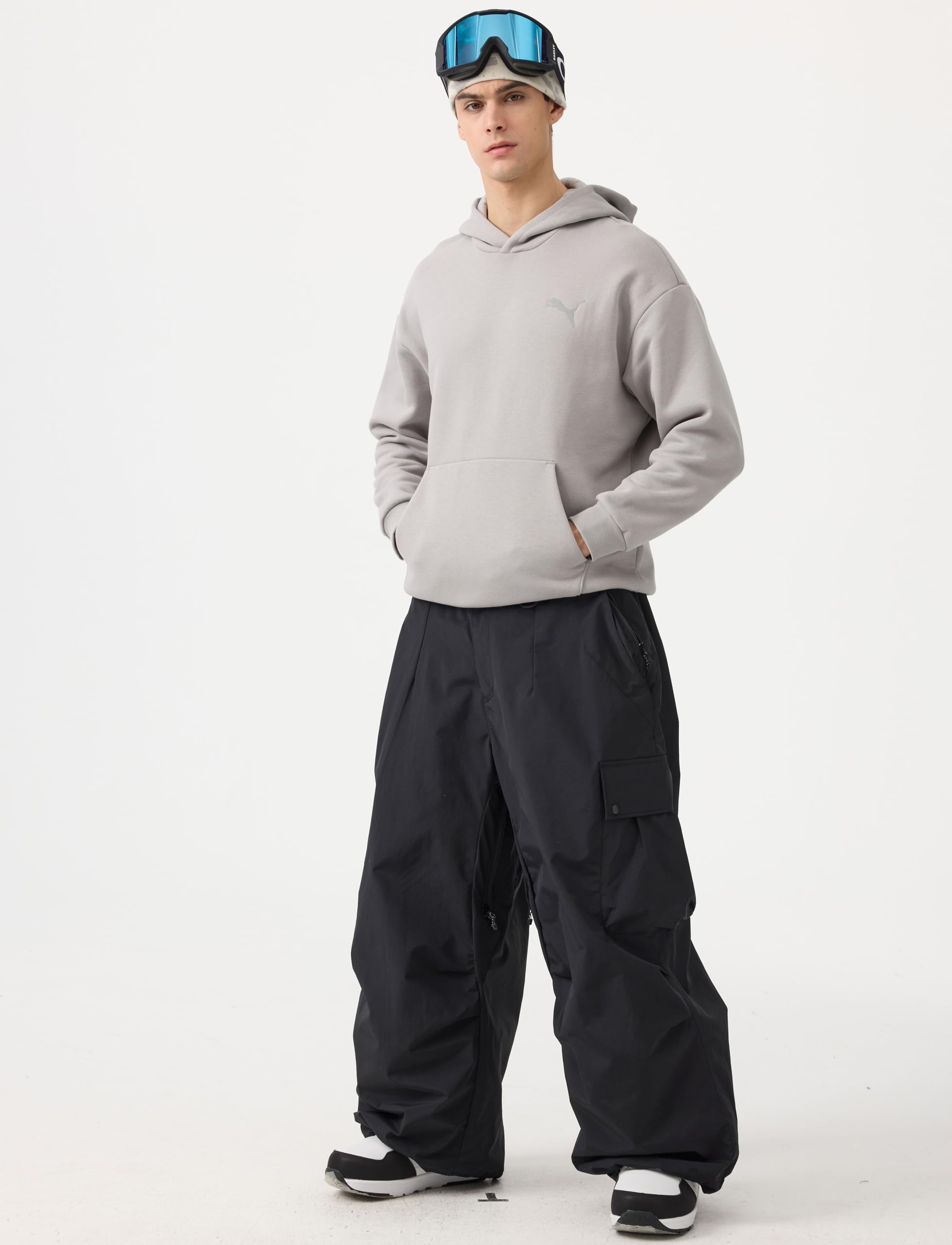 GSOU SNOW Męskie Damskie Spodnie Narciarskie Baggy Spodnie Snowboardowe Oversize Spodnie śnieżne - Wiele Kieszeni Wodoodporne Wiatroodporne Oddychające Ciepłe