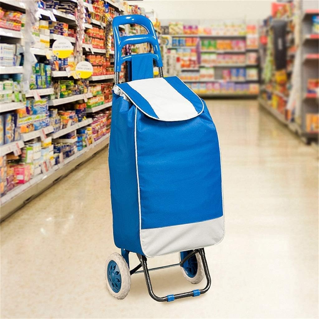 Folding Shopping Cart Stair Climbing with Quiet Rubber Grocery Utility with Wheel Bearings， 96x32x36cm
