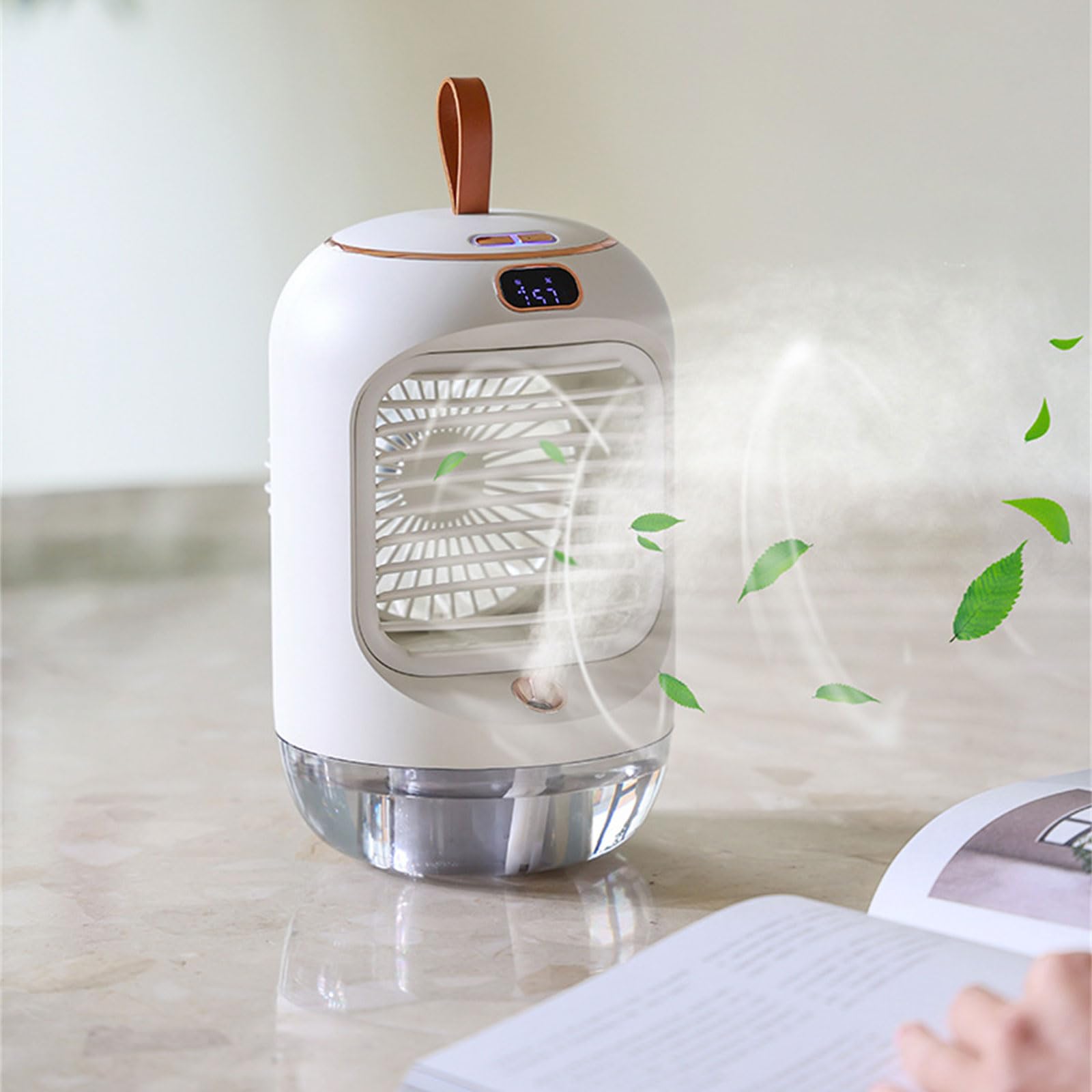 Ventilatore portatile per interni ed esterni con ricarica USB, 3 velocità, ricaricabile, per studenti, ventilatore da tavolo, spray per raffreddamento a umido e raffreddamento a umido