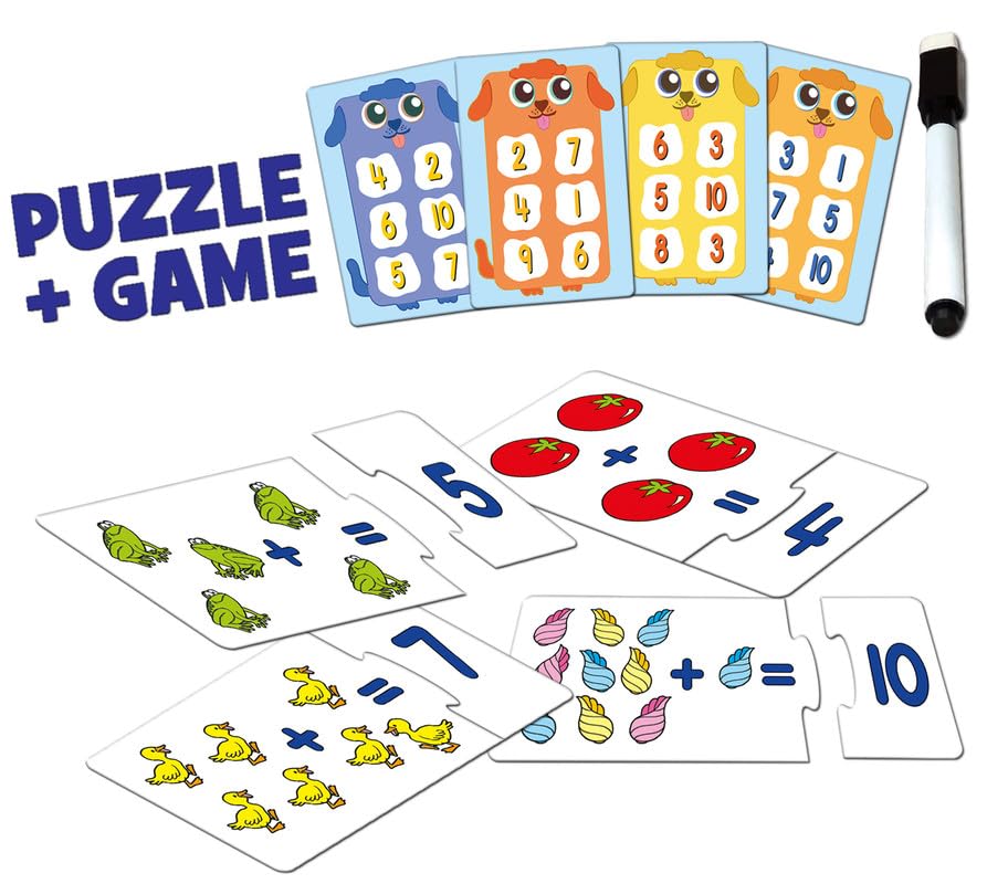 Image of Frank My First Sums Puzzle & Game | Fun & Interactive Self-Correcting Jigsaw Puzzle with Spotty Sums Lotto for Kids 4+ Years | Educational Toy for Early Math Learning, Addition & Subtraction