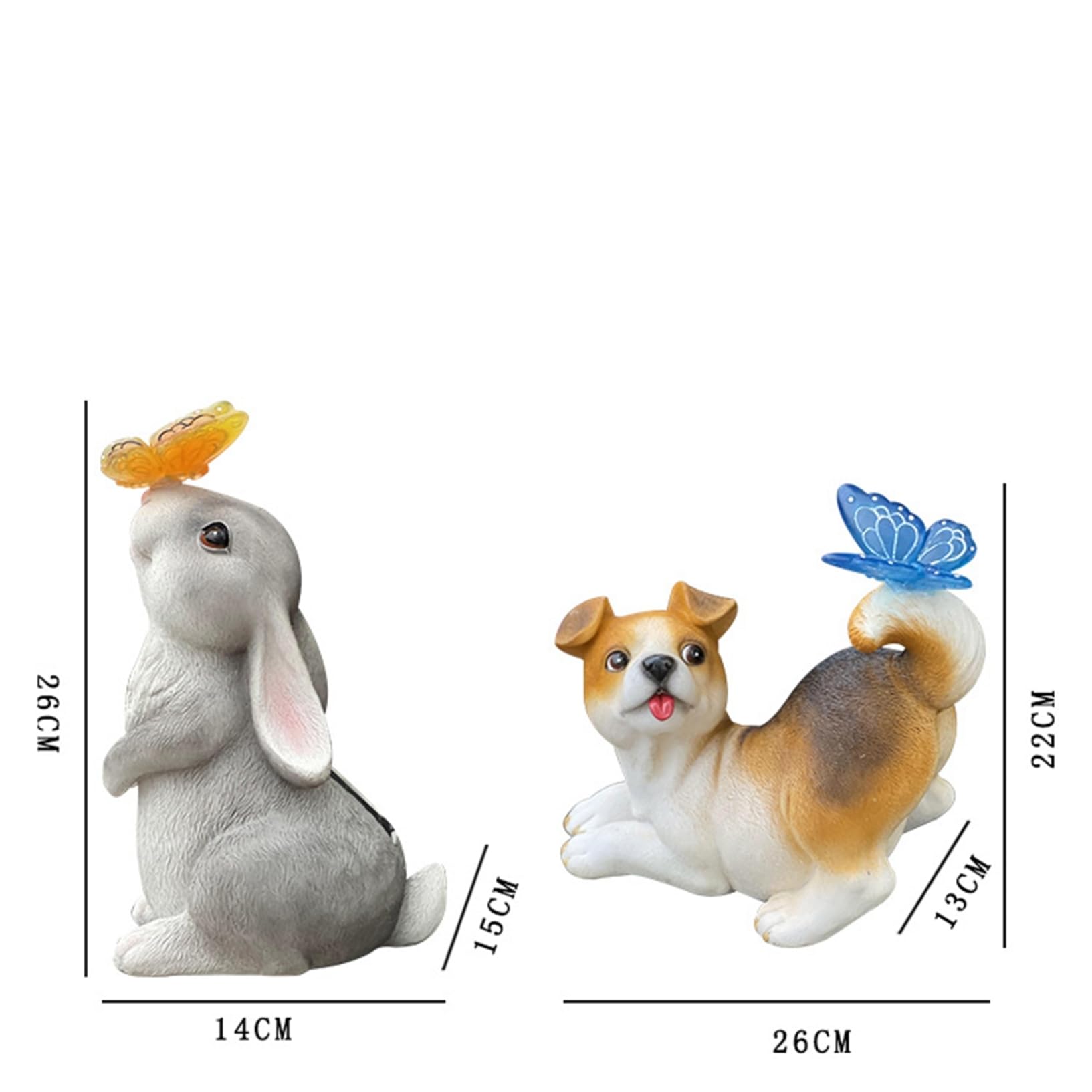 Amazon.co.jp: ソーラーライト ガーデンライト 蝶々と犬 兎 ガーデン