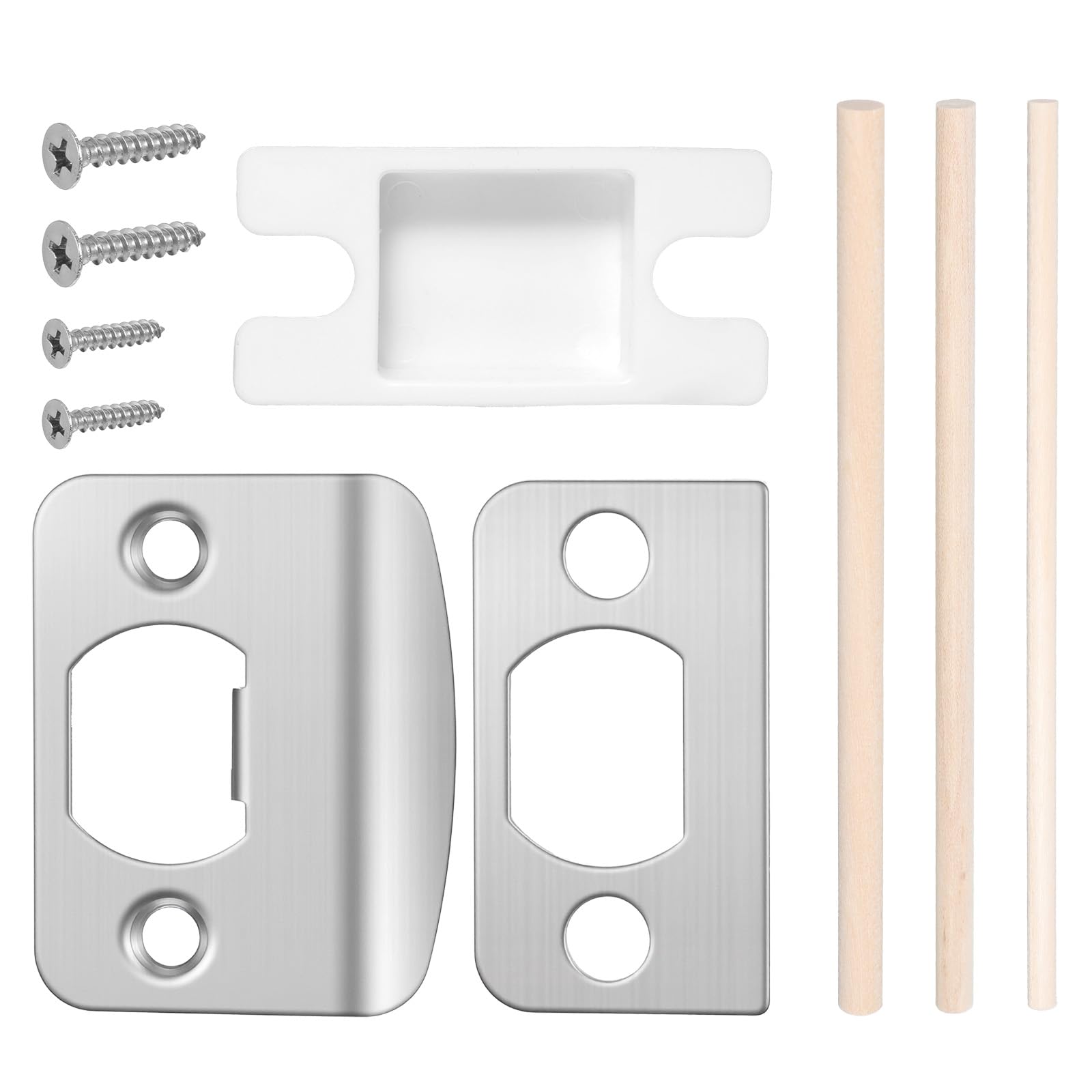 Universal Standard Door Strike Plate with Shim, Adjustable Strike Plates