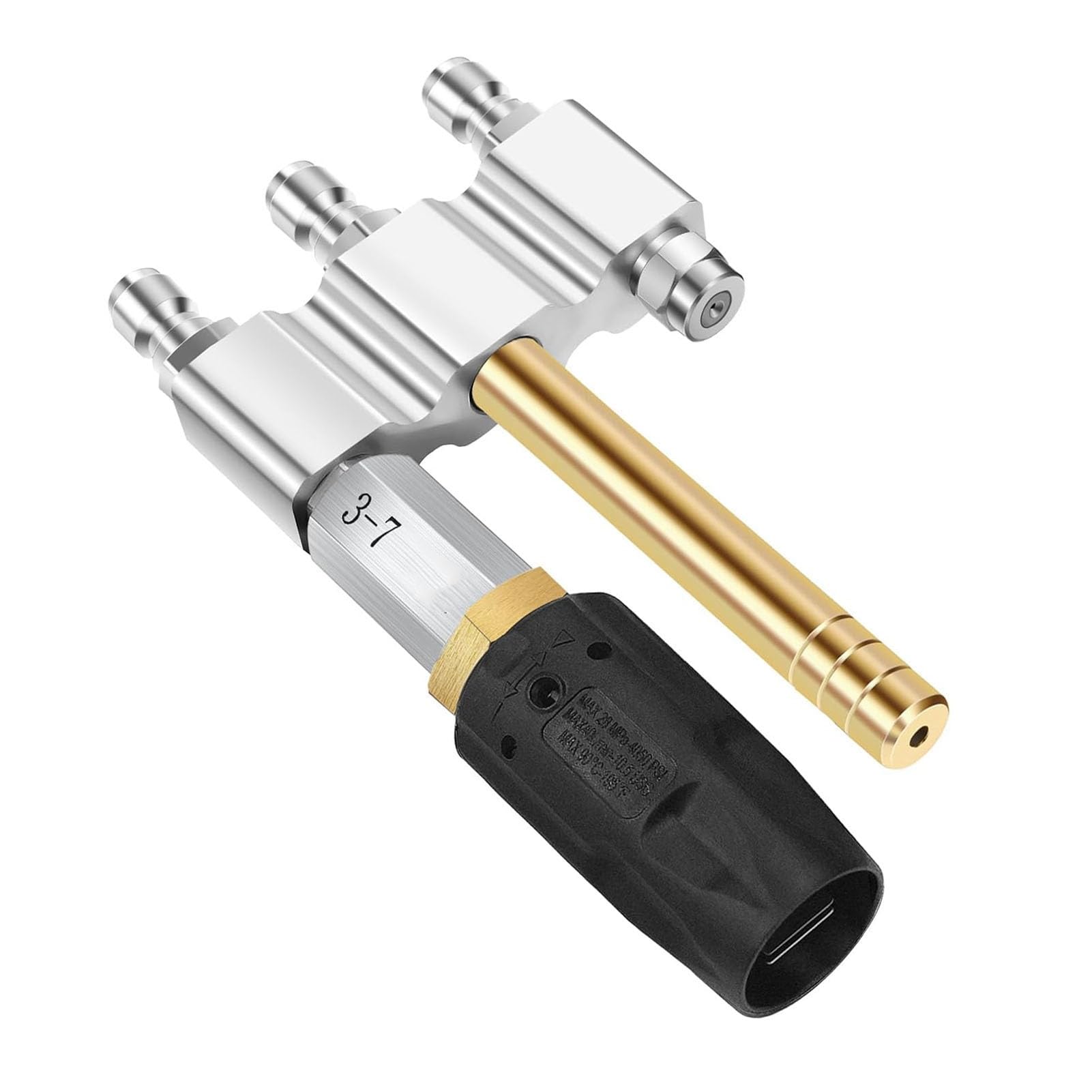 M5 Dysza Obrotowa, 2-w-1 Regulowana Dysza do Mydła z Długim Zasięgiem, Kąt Natrysku od 0 do 60 Stopni, 3-7 GPM, 1000-4050 PSI, z Szybkozłączem 1/4 Cala Myjki ciśnieniowej.