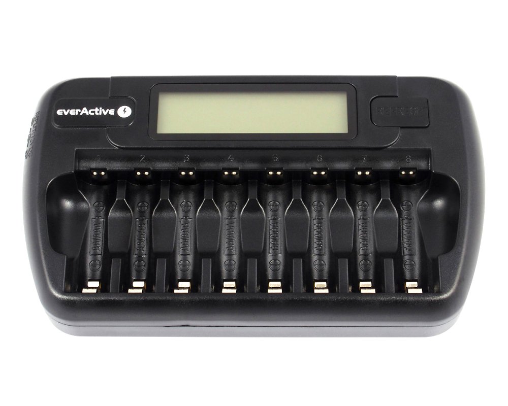 EverActive – NC de 800 Chargeur 8 x Chargeur de batteries Batterie Chargeur Universel AA AAA R6 R03