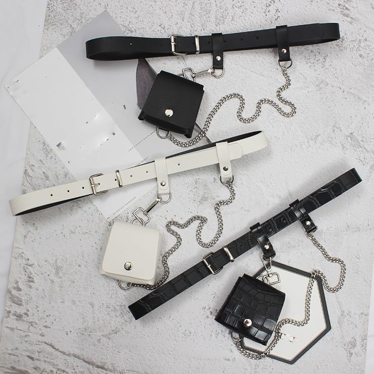 Full hole chain small Fanny pack belt women decorate ins punk jeans skirt belt2