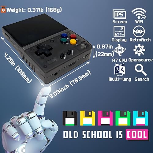 Miniatura 5 de Miyoo Mini Plus Consola de juegos portátil 3.5 pulgadas 640* 480 pantalla IPS 3000mAh Miyoo-mini+ con estuche portátil transparente negro