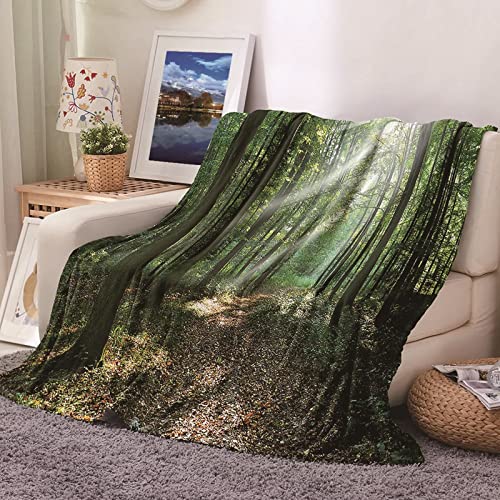 Couverture douce et confortable KnSam plaid polaire flannel imprimé vert - 2