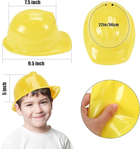 Miniatura 10 de 48 sombreros de construcción para fiestas, sombrero duro de plástico para niños y niñas, suministros de cumpleaños (rojo)