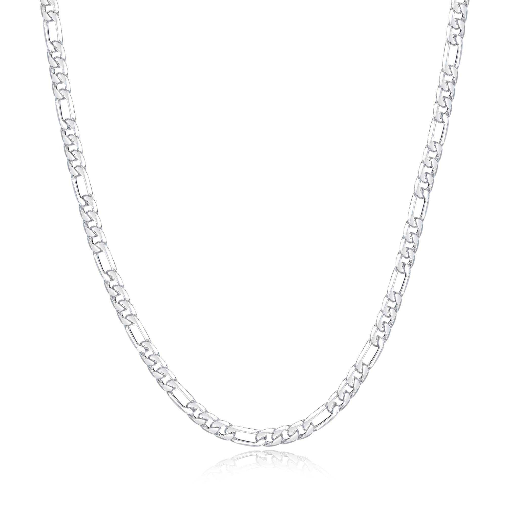 その他 gla chain SILVER GLIVEOR Silver Chain for Men, 16 Inch Sterling Silver Figaro