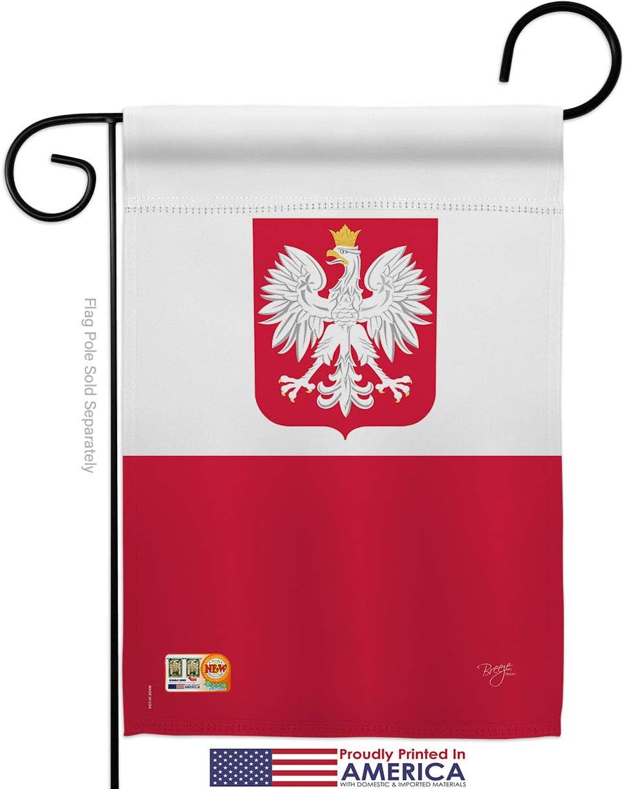 Poland Garden Flag Set Wall Holder Regional Nationality Nation International World Country Particular Area Small Decorative Gift Yard House Banner Made In USA 13 X 18.5