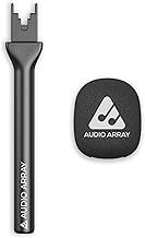 Audio Array AA-25 Metal Handheld Microphone Interview Adapter with Wind Shield for Wireless Lapel Microphones | Supports, Rode Go, DJI, Hollyland mics etc | Foam Cover with Built-in Cold Shoe Mount