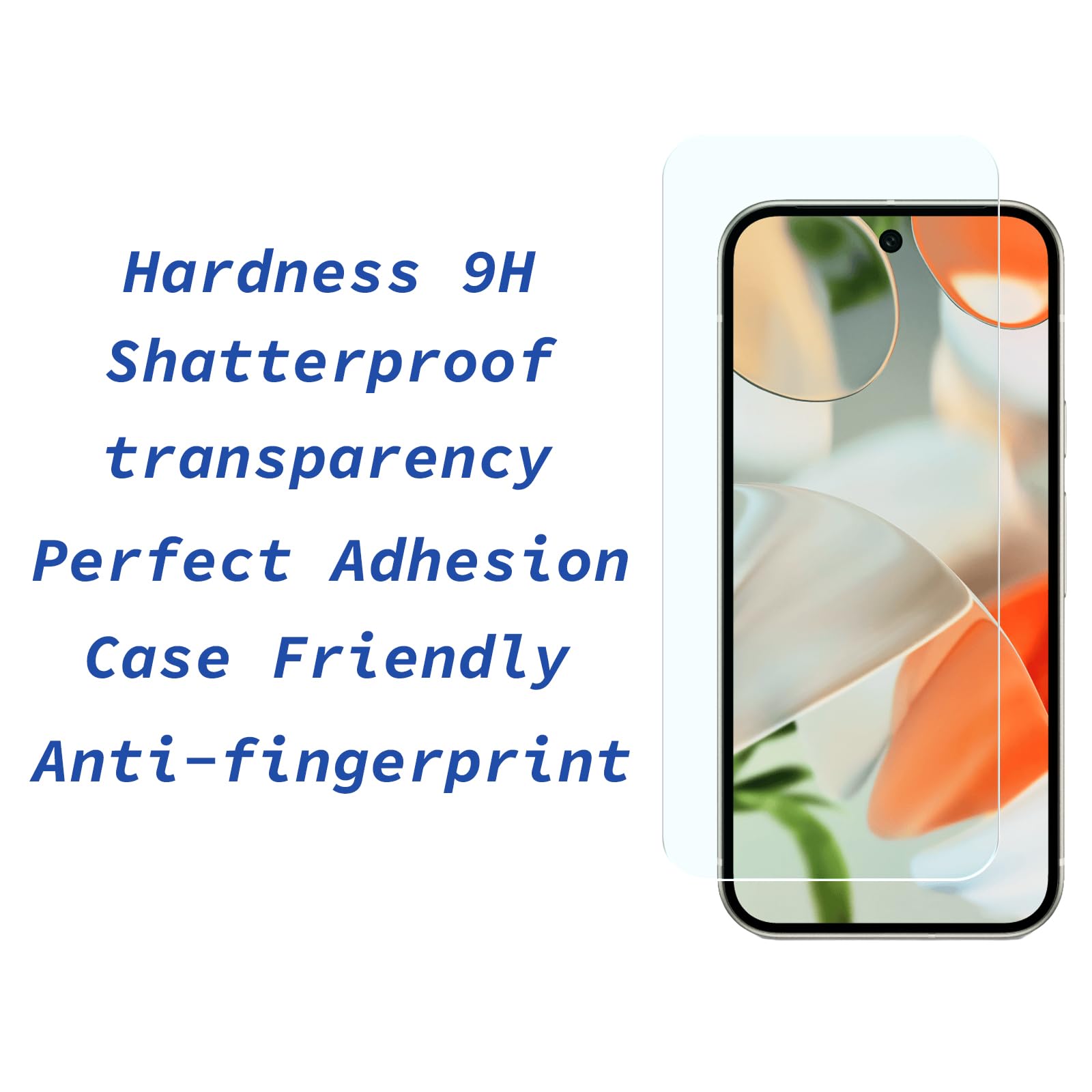 Paquete de 3 + 2 protectores de pantalla para Google Pixel 9, pantalla de 6.3 pulgadas, paquete de 3 protectores de pantalla y 2 protectores de lente de cámara, bordes curvados 2.5D,