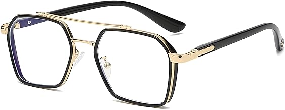 Desire Blue Light Blocking Glasses Women Men Square Metal Anitglare Bluecut Eyeglasses Frame Double Bridge Computer Gaming Eyeglasses