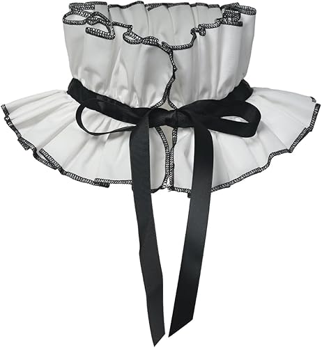 Disfraz renacentista isabelino victoriano con cuello de volantes y volantes para mujer