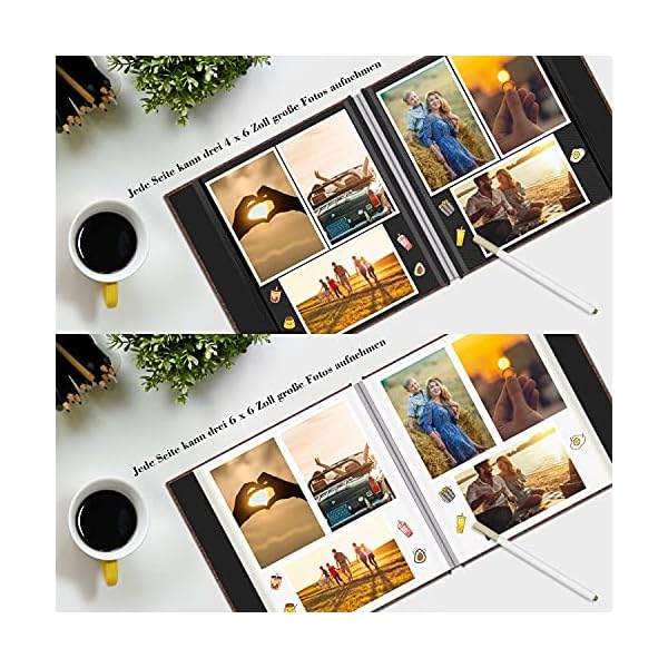 Fotoalben Selbstklebend, Adkwse Fotoalbum zum Selbstgestalten, Album Fotobücher DIY Scrapbook Groß mit 60 Schwarz Seiten… – Bild 3