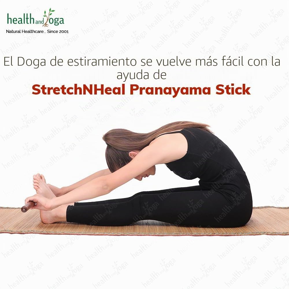 StretchNHeal Multi-Use Wooden Yoga Stick – Physical Workout Exercise Dowel, Stretch and Mobility Stick - Easy Carry, Collapsible and Portable Posture Corrector Pole