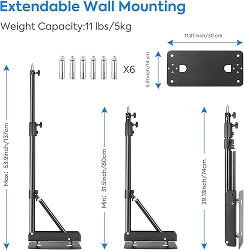 Miniatura 4 de Brazo de brazo de montaje en pared, triángulo ajustable de 51 pulgadas51.2 in, soporte montado en la pared, rotación de 180, soportes de ahorro de