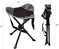 Vista 3 de REDCAMP 2 Pack Folding Tripod Stools for Adults, Lightweight Portable Camping Stools for Fishing Hunting Backpacking Traveling, Black