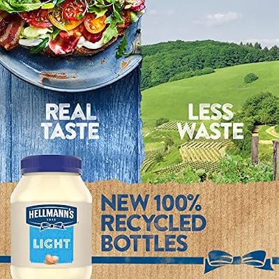 Hellmann's Light Mayonnaise For A Creamy Condiment for Sandwiches and Simple Meals Light Mayo Made With 100% Cage-Free Eggs 30 oz (Pack of 2)