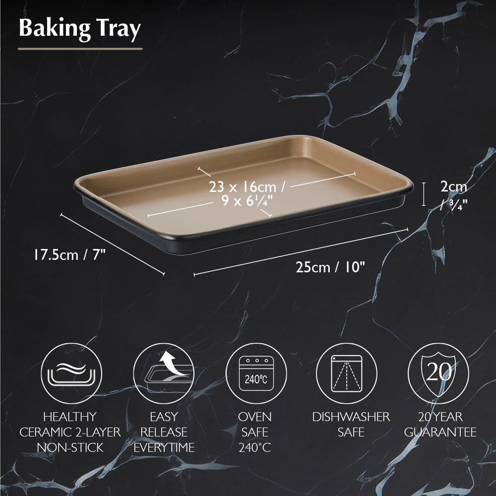 Stanley Rogers Ceramabake - Teglia da forno 23 x 16 x 2 cm, in ceramica, antiaderente, per cuocere senza PFAS, PTFE, PFOS, PFOA, cadmio e piombo, ideale per arrostire, cuocere al forno e cucinare