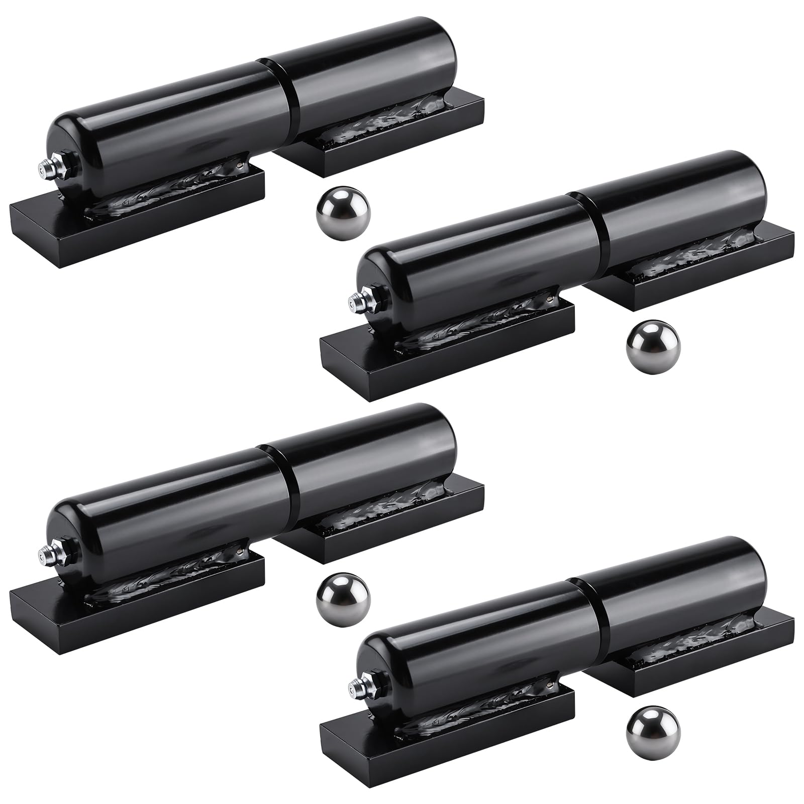 Bisagras de puerta de barril de 7 pulgadas, bisagra de instalación soldada resistente para puerta batiente, remolque, puerta de rampa, paquete de 4