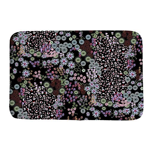 Tapis de bain lavable en machine imprimé fleurs de 36 x 61 cm - 2