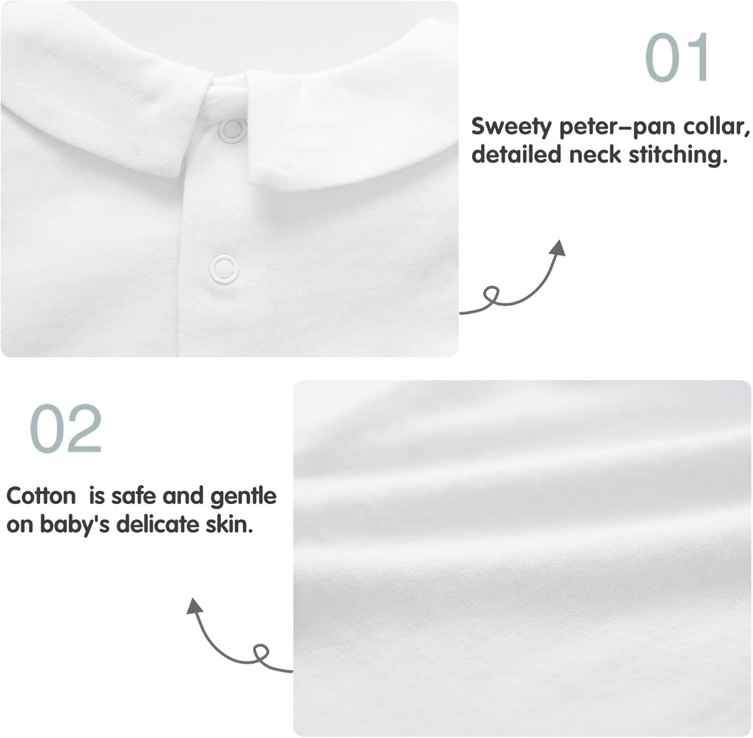 pureborn Baby Boys Girls Bodysuit Super Soft Cotton Romper 0-24 Months - Image 4