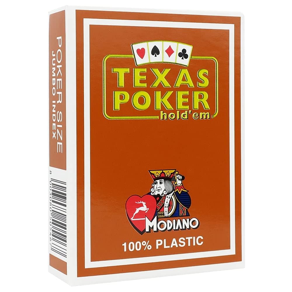 POK3R STUFF INDIA Modiano Texas Poker 2 Jumbo Index 100% Plastic Playing Cards (Brown) (B0CJ2LZL9Q) Amazon Price History, Amazon Price Tracker
