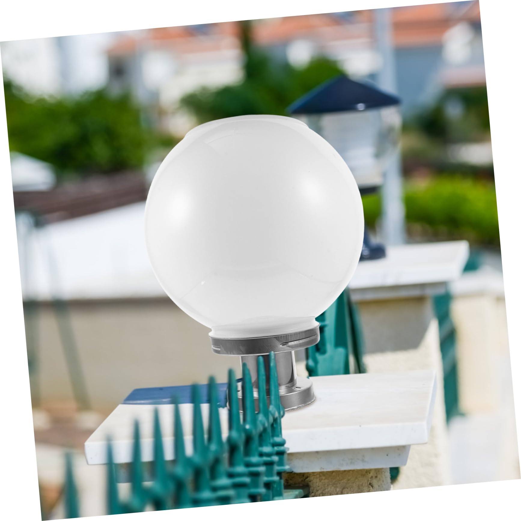 iplusmile Solarbetriebene mit Gesundem Licht Außenleuchte aus Kunststoff Kugelförmige Weiß Energiesparende Solarleuchte für Garten und Innenhofbeleuchtung