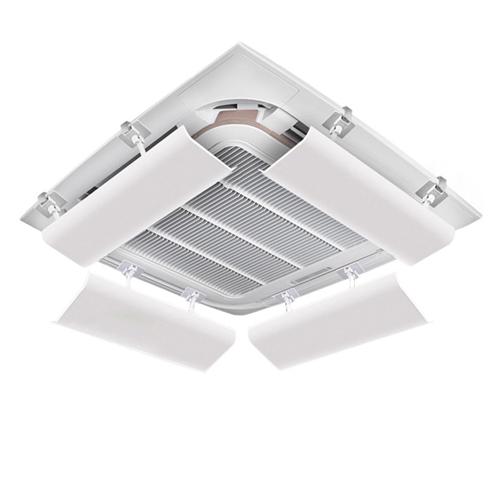 JUSKAQZYI 4Pcs Angle Adjustable Air Conditioner Deflector 4-Way AC Wind Baffle Ceiling Air Deflector