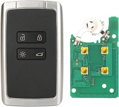 Button Smart Control Car Key Suitable for renault With4a Chip Silver Back Flat