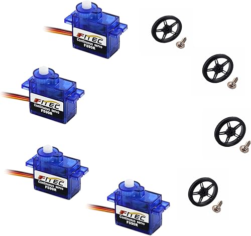 Miniatura 5 de FEETECH 90R 5packs Servos continuos de 360 grados con carcasa de plástico