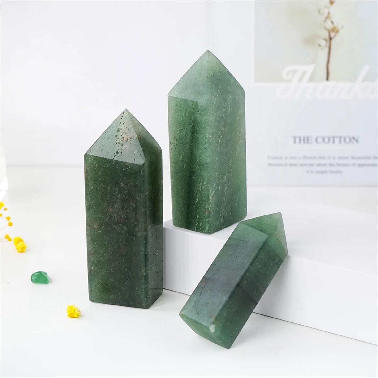 Kristallornamente Natürlicher Edelstein, grüner Erdbeerquarz, Kristallspitze, heilender Energiestein, Heimdekoration, Reiki, poliertes Kunsthandwerk Wunderschöner Kristall(100-150g)