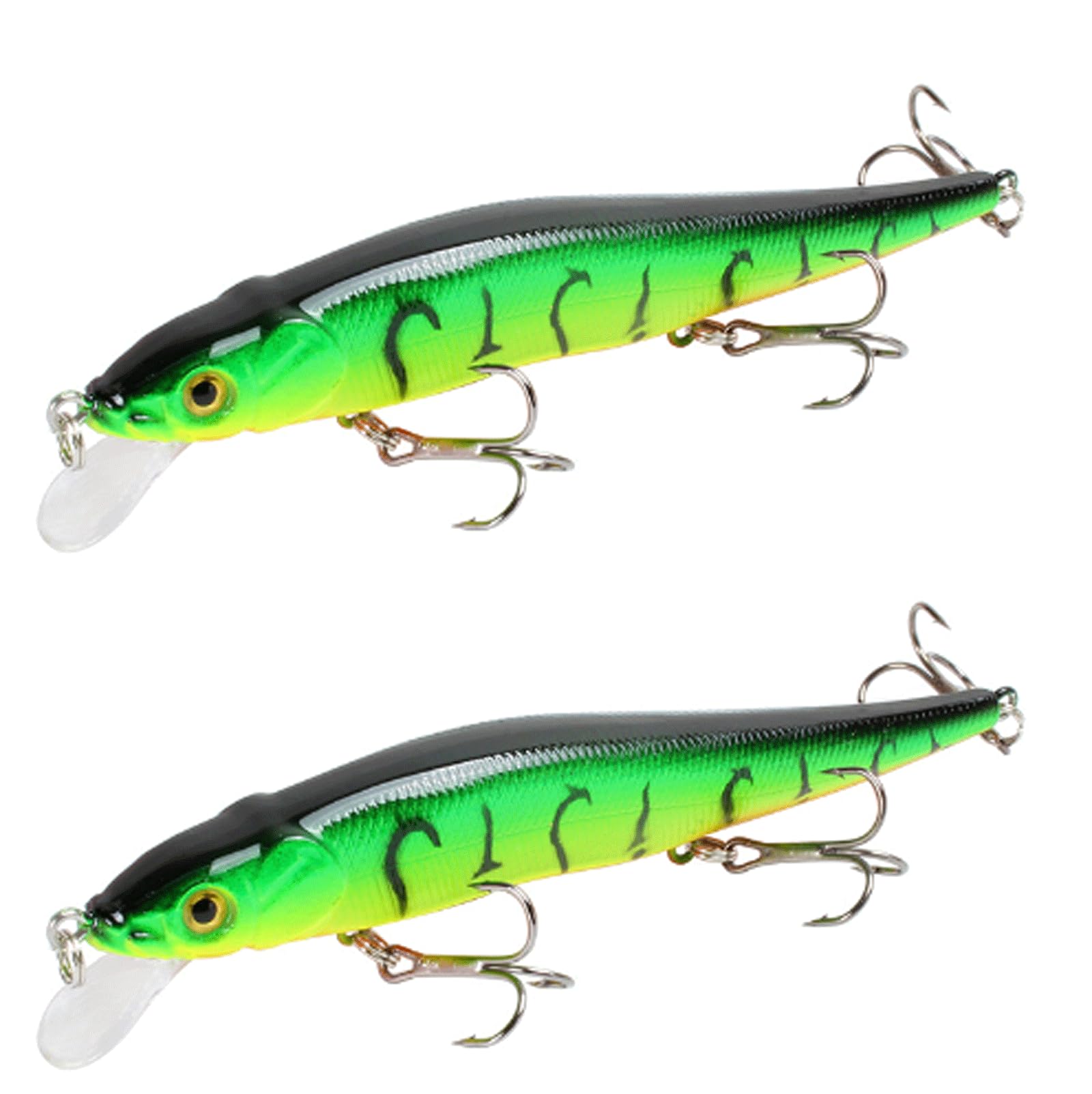 IvyLoutish Fishing Lure Bait 2 Pcs Fishing Bait 11.5cm/14g Minnow Crankbait Wobblers 3D Eyes Perch Artificial Bait Pike Carp Bait Swim Bait Fishing Fishing Tackle