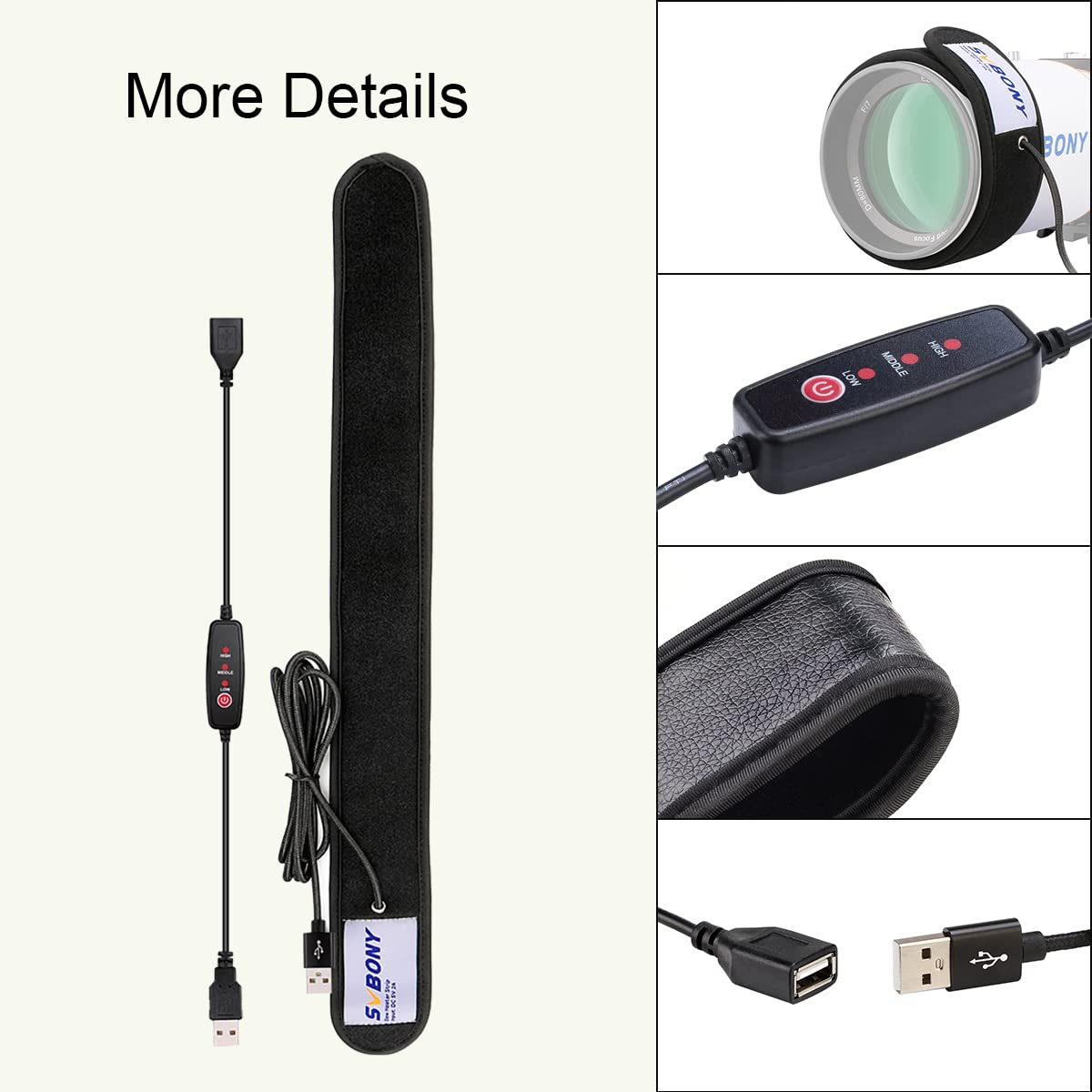 Svbony SV172 Lens Warmer, Lens Heater Warmer Dauw,400mm 3 Gear Regulator Temperatuur USB Universele Dauw Heater Strip voor Telescoop Camera Svbony SV172 Lens Warmer, Lens Heater Warmer Dauw,400mm 3 Gear Regulator Temperatuur USB Universele Dauw Heater Strip voor Telescoop Camera