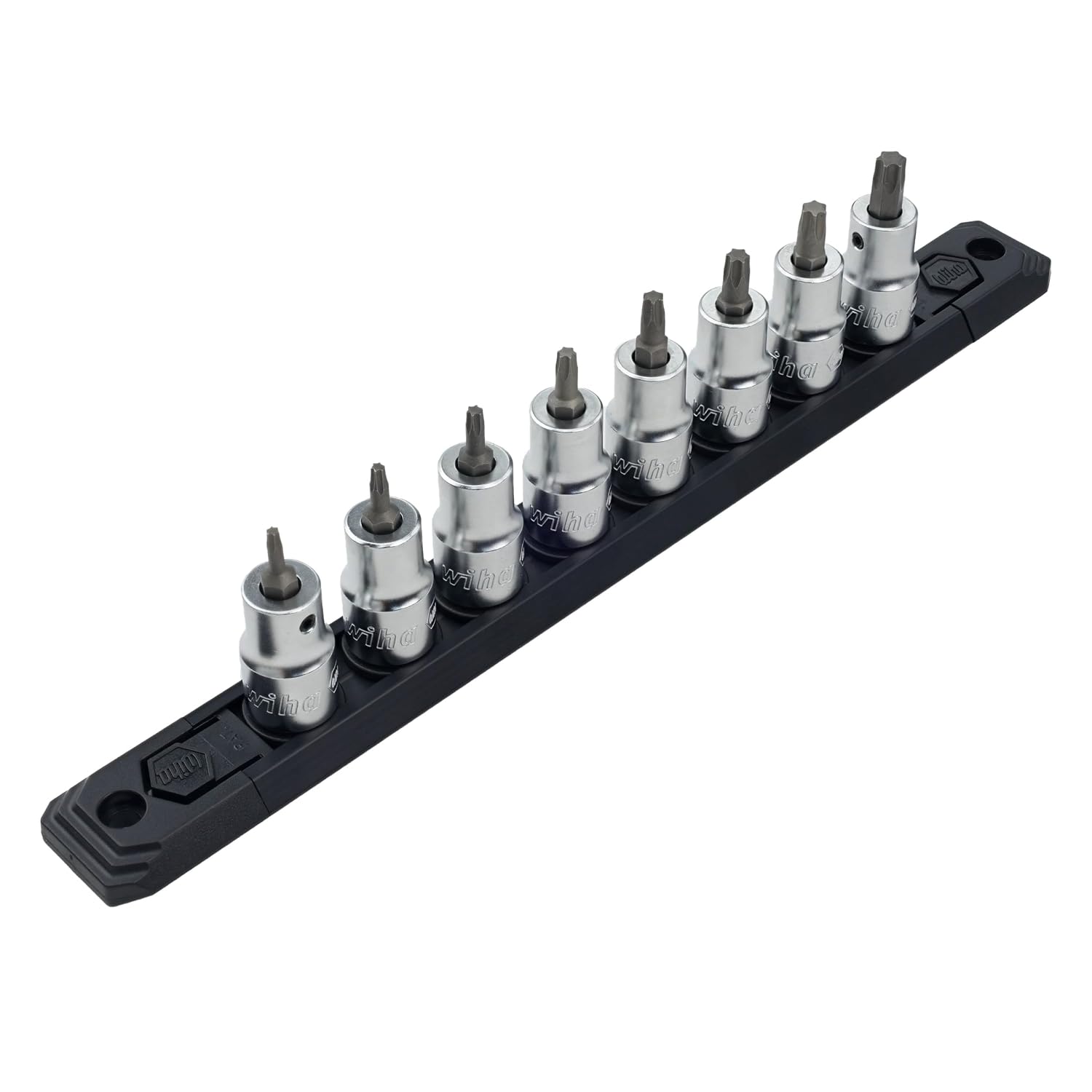 Wiha 76395 Torx 3/8-Inch Socket Set on Rail, 8 Piece