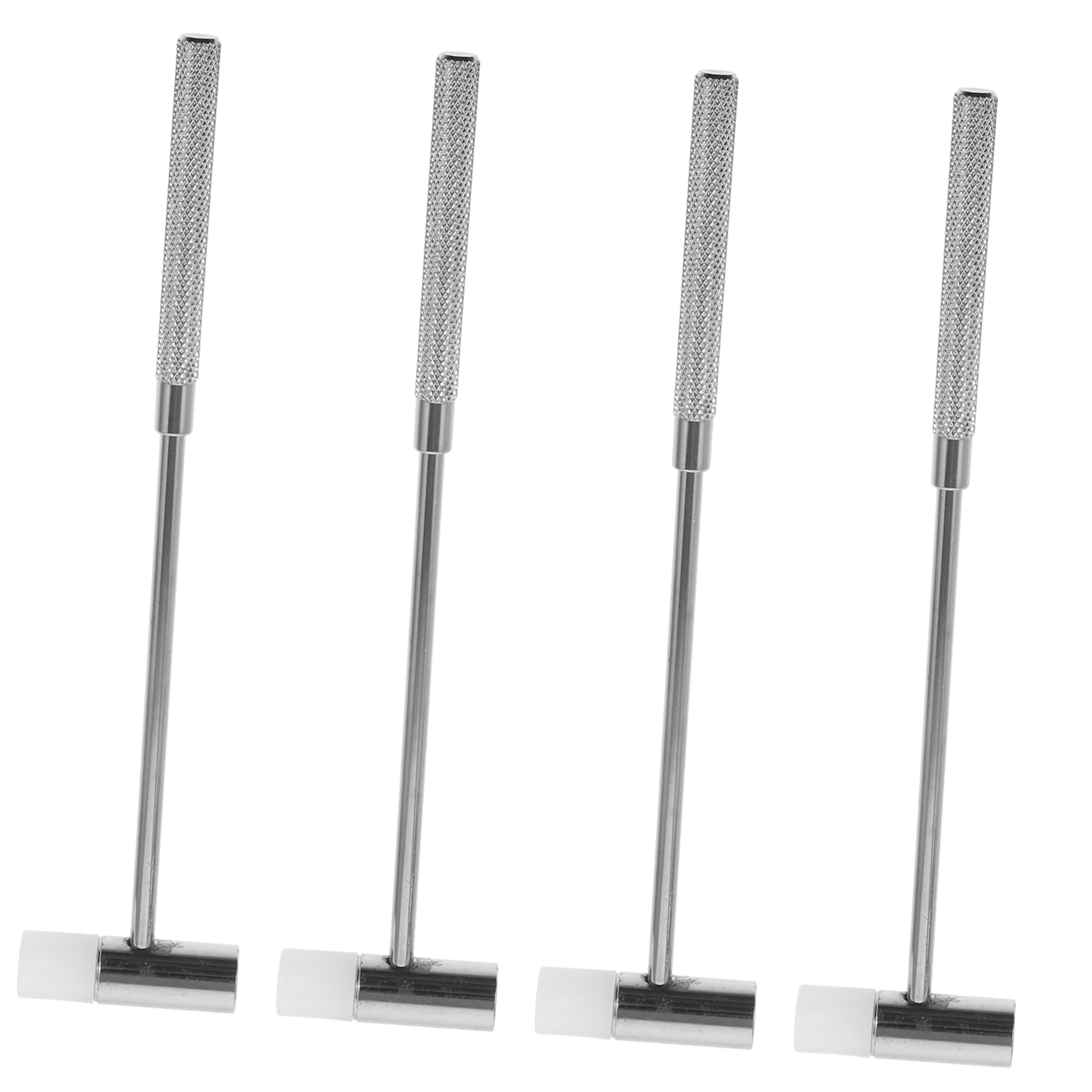 Yardenfun 4pcs Silver Zinc Alloy Small Mallet Watch Repair Mallet Plastic Chasing Hammer for Jewelry Making