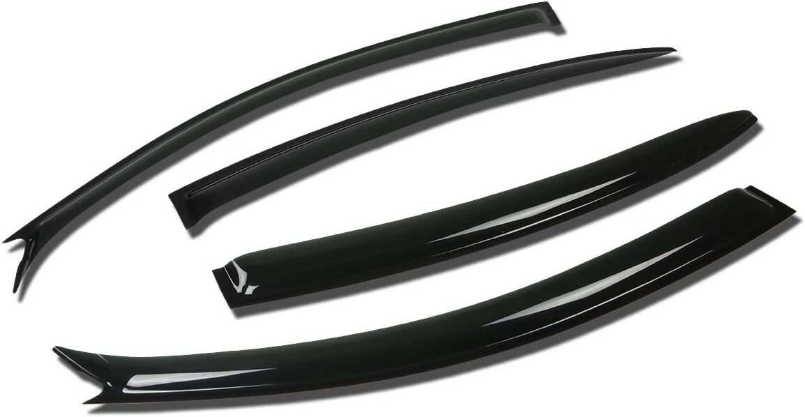 Auto Dynasty 4Pcs Tape-On Window Visor Deflector Rain Guard Compatible with 2004-2009 Mazda 3, Acrylic