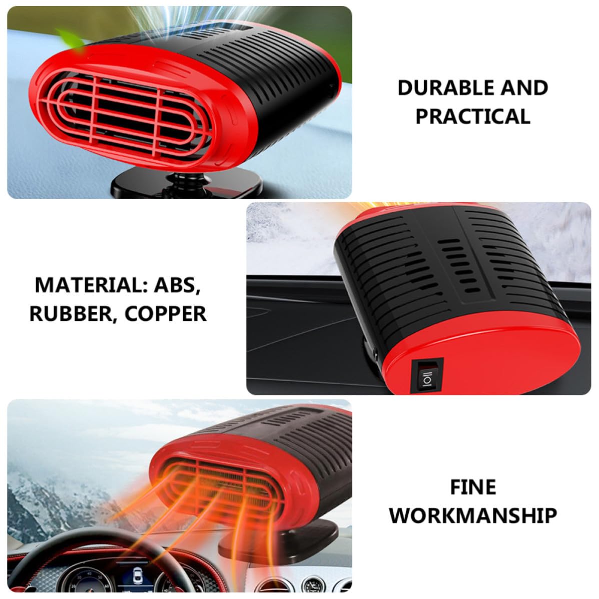 Vehicle Windshield Heater Car Defroster Abs Rubber Copper 150w 12v